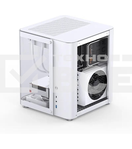 Корпус без блока питания JONSBO TK-1, Mini-Tower, TG, no fan, 1xUSB-A 3.2 + 1xUSB-C 3.2, mATX, mITX White