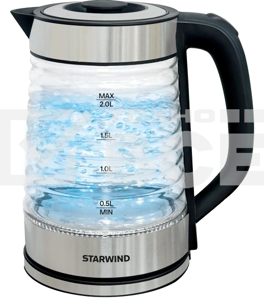 Чайник электрический Starwind SKG2111 2л. 1800Вт черный/прозрачный корпус: стекло