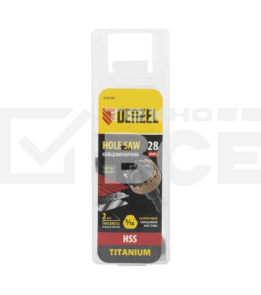 Коронка по металлу Denzel HSS, 28 мм, нитридтитановое покрытие