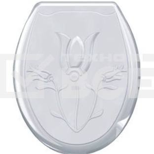 Сиденье для унитаза жесткое Лилия белое 104-402-00-01