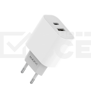 Сетевое зарядное устройство Maxvi CHL-602PD 30W, 6A, QC 3.0, 1xUSB-A, 1xUSB-C, белый