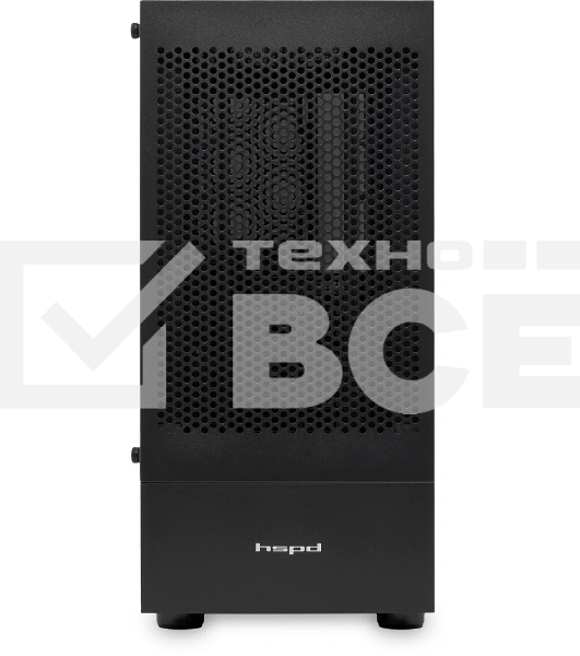 Компьютерный корпус без блока питания Case HSPD M540, Mesh Mid Tower, черный, TG, 0.45 SPCC, no fans, ATX, mATX, mITX, 160/300/150мм, 2x2.5