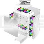 Компьютерный корпус Ginzzu RX330 ATX FAN 12CM FRGb*4 Белый, фото10