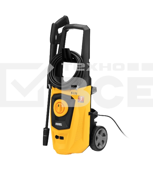 Моечная машина высокого давления Denzel R-170, 2000 Вт, 170 бар, 360 л/ч, колесная 58228