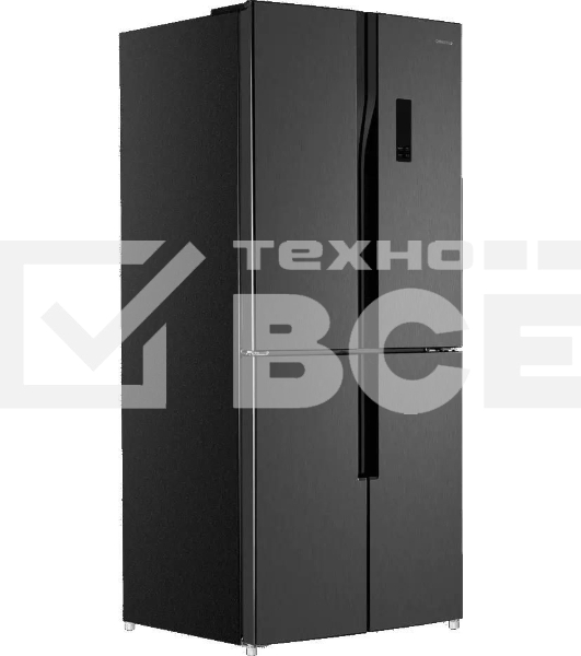 Холодильник Maunfeld MFF181NFSB черная сталь трехкамерный 320/154л морозилка снизу, Total No Frost, Side by Side