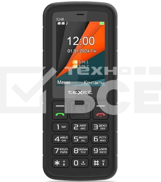 Мобильный телефон teXet TM-524R черный