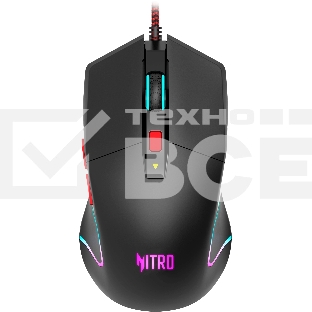Мышь проводная Acer Nitro OMW301 черный, 7200 dpi, USB, кнопки - 6