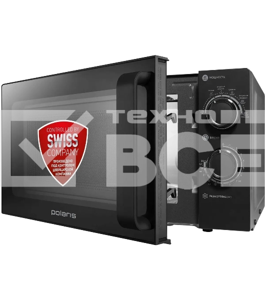 Микроволновая печь Polaris PMO 2001 RUS графитовый, 20 л, 700 Вт, переключатели - поворотный механизм