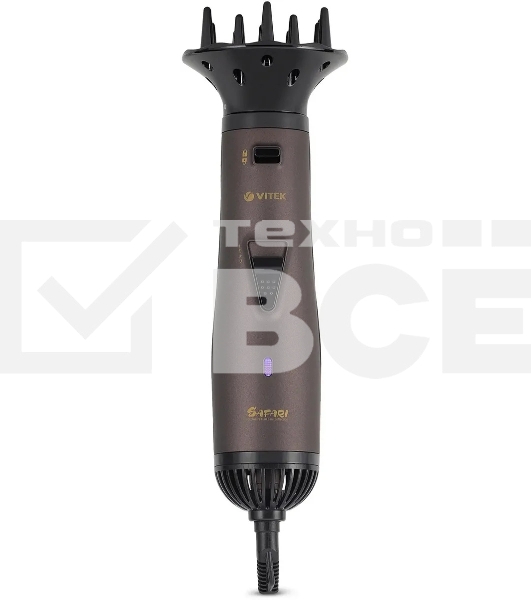 Фен-щетка Vitek VT-8241 черный/коричневый