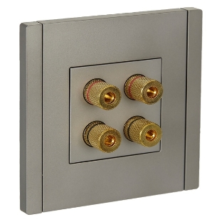 Аудиорозетка 4-мест. IEK FORTE&PIANO FP539 сталь