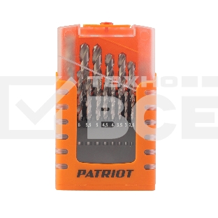 Набор сверл по металлу PATRIOT, HSS, 19 шт №2: 1,0-10,0мм, в пластиковом боксе