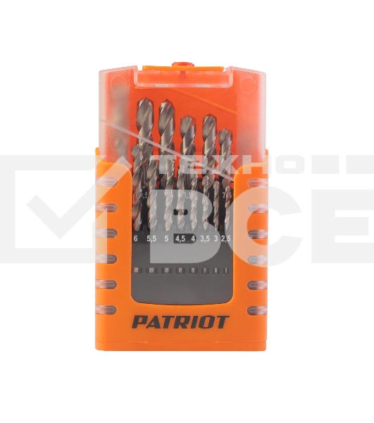 Набор сверл по металлу PATRIOT, HSS, 19 шт №2: 1,0-10,0мм, в пластиковом боксе