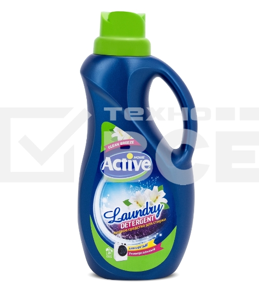 Гель-концентрат для стирки белья ACTIVE универсальный Clean Breeze Альпийские луга, 1500 мл, Green (511601111)