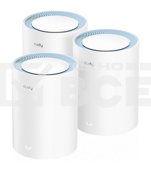 Бесшовный Mesh роутер Cudy M1200(3-Pack) AC1200 10/100BASE-TX белый (упак.:3шт)