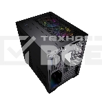 Компьютерный корпус Powercase Vision Micro, Black, Tempered Glass, 4х 120mm 5-color fan, чёрный, mATX  (CVBM-L4), фото4
