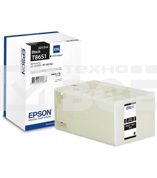 Картридж струйный Epson C13T865140 черный (10000 стр. 221 мл.) для WorkForce WF-M5190DW WF-M5190, WF-M5690DWF WF-M5690