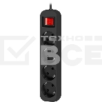 Удлинитель Defender G418 чёрный, 1.8 м, EURO, 4 розетки, 2200 Вт, фото4