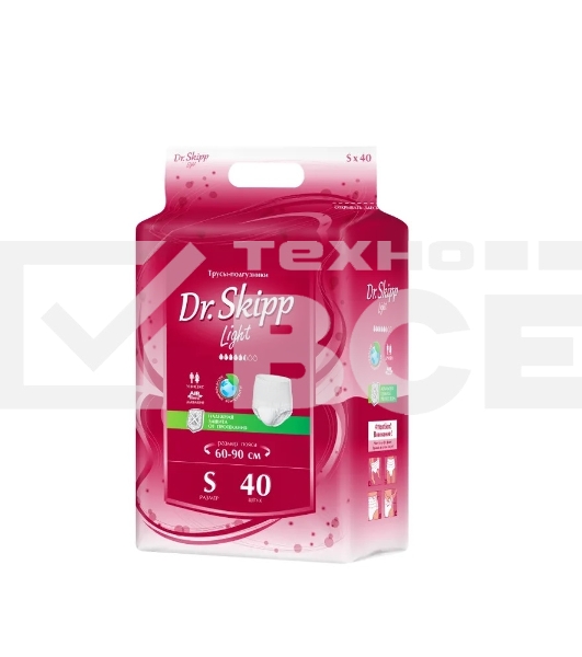 Подгузники-трусы для взрослых Dr.Skipp Light р-р S, 40 шт., 8144