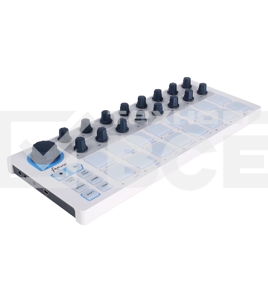 Контроллер MIDI [430101] Arturia [BeatStep] позволяет запускать клипы в Ableton Live, проигрывать ударные в BFD и EZDrummer, 16-шаговый аналоговый секвенсор, 16 пэдов, 16 энкодеров, CV выходы, USB In/Out, MIDI Out, совместимость с iPad