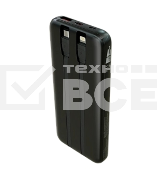 Портативный аккумулятор More choice (4620202550590) PB55-10 с кабелем 1USB 3.0A 22.5W PD - 10000mAh черный