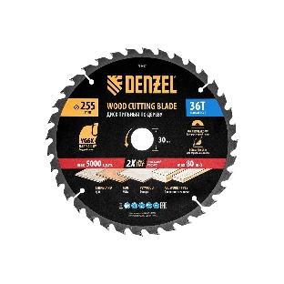 Пильный диск по дереву Denzel ф255 х 30мм, 36 зубьев 733627