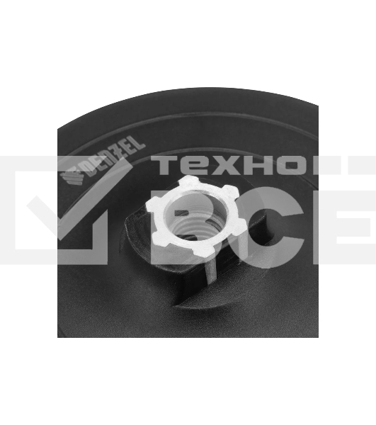 Тарелка опорная Denzel для дрели и УШМ с липучкой, 125 мм, твердая, с адаптером c М14 на d8