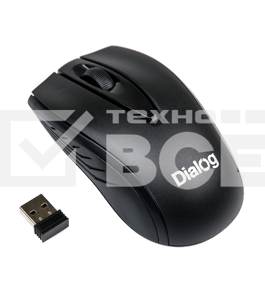Мышь беспроводная Dialog Comfort MROC-17U черный, 1200 dpi, радиоканал, USB, кнопки - 3