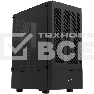 Компьютерный корпус без блока питания Case HSPD M540, Mesh Mid Tower, черный, TG, 0.45 SPCC, no fans, ATX, mATX, mITX, 160/300/150мм, 2x2.5