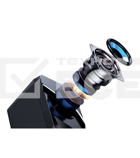 Акустическая система 2.0 Qumo Rage AS005, 10 ВТ, объемное звучание, синяя подсветка (отключаемая), USB/Jack 3,5мм