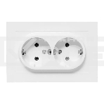 Розетка 2-м EKF UP1-SOW-210 СП Эпика 16А с заземл. без защ. шторок с рамкой механизм бел., фото2