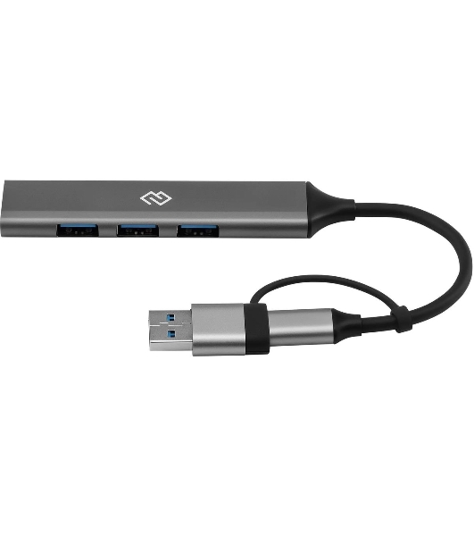 USB-разветвитель Digma DHUB-4USB-AC-3.0, USB-C + USB-A, USB 3.0 4порта, USB