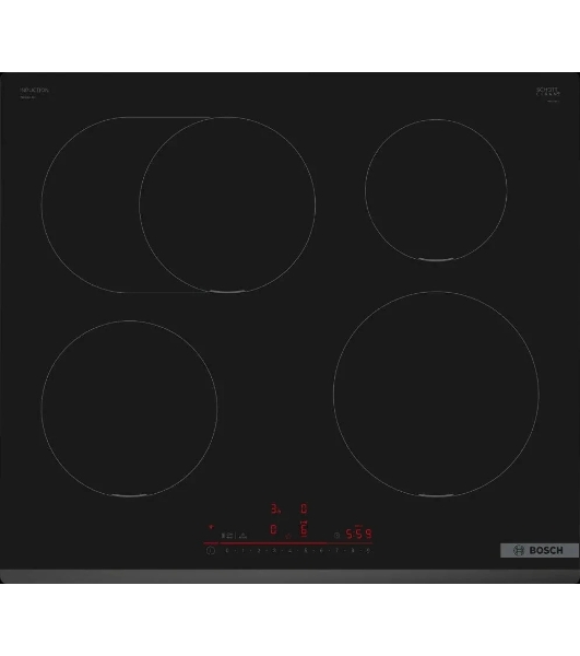Индукционная варочная поверхность Bosch PIF631HB1E, 4 конфорки, с зоной расширения, стеклокерамика, 7400 Вт