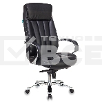 Кресло руководителя Бюрократ T-9922SL/BLACK черный, кожа, крестовина хром, фото 1
