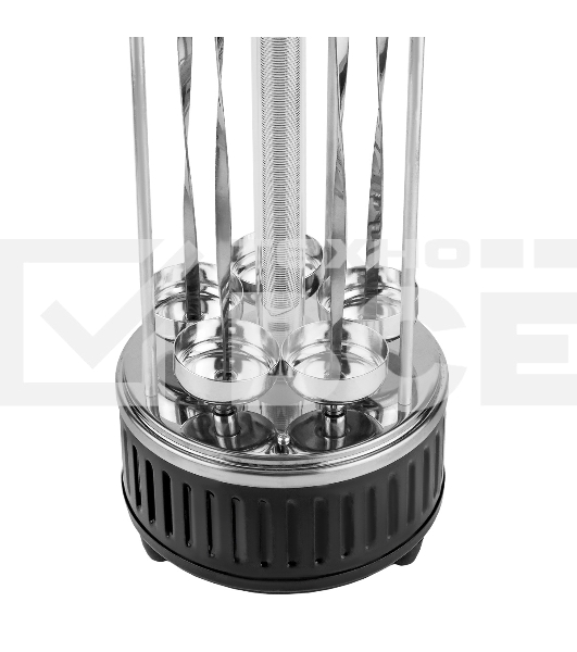 Шашлычница электрическая Centek CT-1460 1000Вт, Кварц нагр, Рецепты, 5 шамп (310мм), вращ 12раз/мин+ колба!