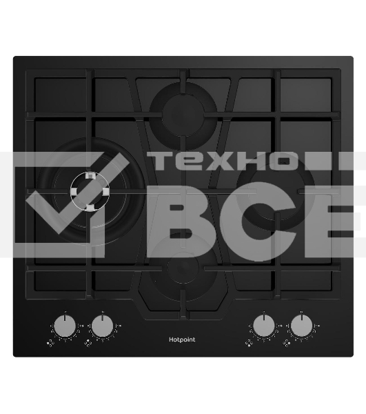 Встраиваемая варочная поверхность Hotpoint HGS 62FD/BK, независимая, черный