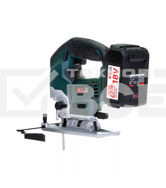 Лобзик электрический профессиональный бесщеточный KLPRO KLDT18B-80 (18В, Li-ion-2шт, 8.0А·ч, патрубок для пылесоса, полотна (дерево/металл, З/У-4А, кейс)