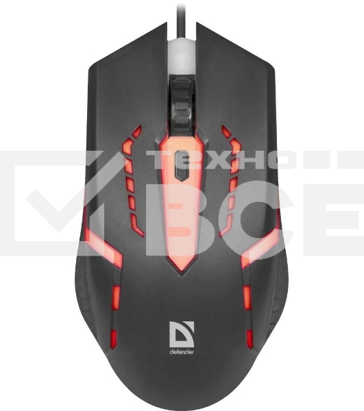 Мышь проводная Defender Hit MB-601 черный, 1200 dpi, USB, кнопки - 4