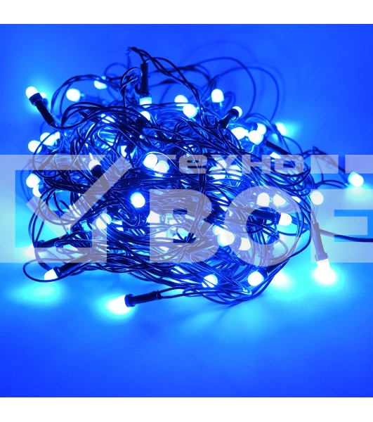 Гирлянда светод. Funray Минишарики, SE-MINI-110B, 10М, 100LED, синий, темно-зел. шн. 0,7м, контр.,