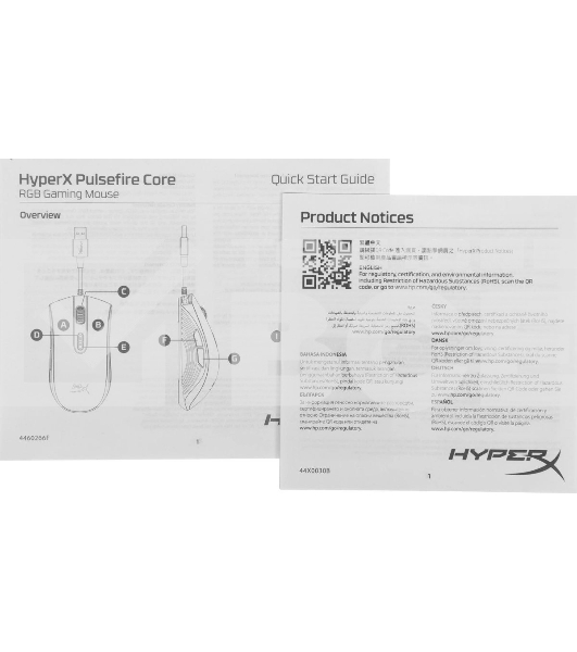 Мышь проводная HyperX Pulsfire Core черный, 6200 dpi, USB, кнопки - 7