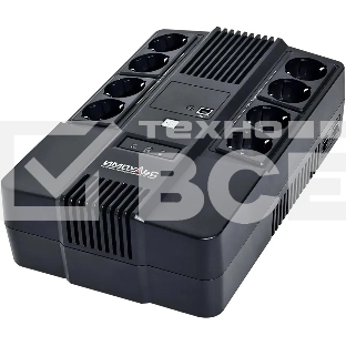 Источник бесперебойного питания Импульс ИБП ИМПУЛЬС МАСТЕР 1000, 1000ВА/600Вт, LED, USB, RJ11/RJ45, SCHUKOx8