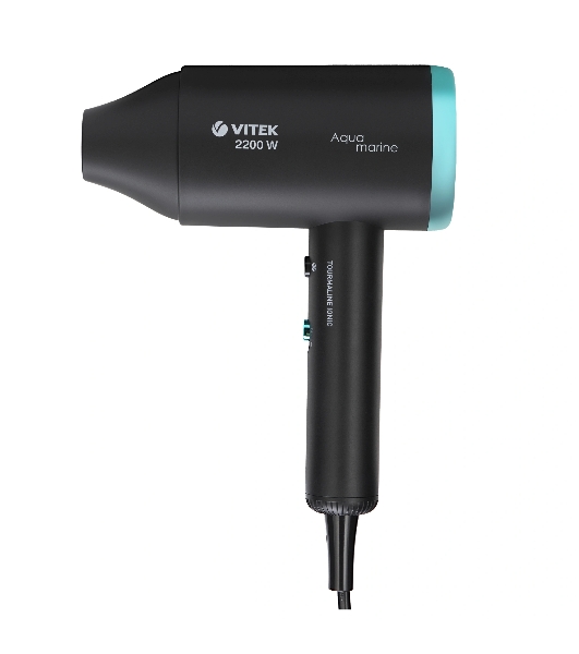 Фен VITEK VT-1324 черный/зеленый, 2200 Вт, ионизация
