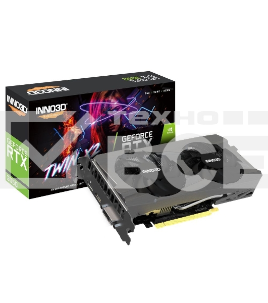 Видеокарта Inno3D Nvidia Geforce RTX 3050 TWIN X2 8GB GDDR6 128-bit 2FAN DVI DP HDMI RTL