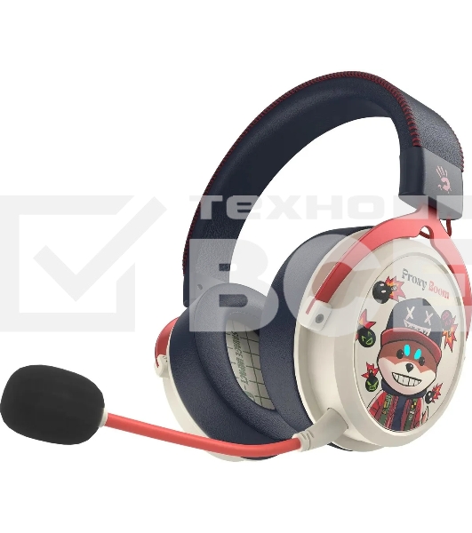 Наушники с микрофоном A4Tech Bloody MR595 Proxy Boom бежевый/черный мониторные BT/Radio оголовье (MR595)