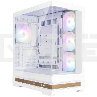 Компьютерный корпус ZALMAN P40 NAMU, ATX, белый, WINDOW, WOODEN ELEMENTS, 2xCombo(2.5” or 3.5”), 1xUSB TYPE-C, 2xUSB 3.0, SIDE 3x120мм ARGB, REAR 1x120мм ARGB