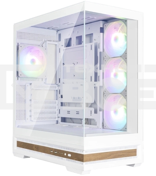 Компьютерный корпус ZALMAN P40 NAMU, ATX, белый, WINDOW, WOODEN ELEMENTS, 2xCombo(2.5” or 3.5”), 1xUSB TYPE-C, 2xUSB 3.0, SIDE 3x120мм ARGB, REAR 1x120мм ARGB