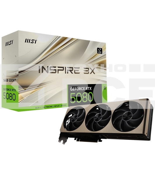 Видеокарта MSI RTX 5080 INSPIRE 3X 16Gb GDDR7 256bit 3xDP HDMI 3FAN RTL