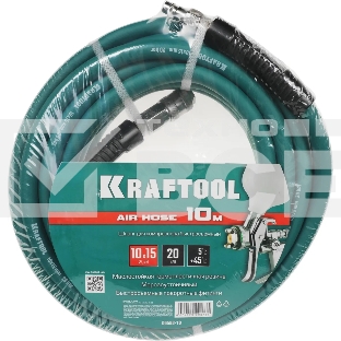 Воздушный шланг с фитингами рапид 10 м, 10х15 мм, 20 бар, KRAFTOOL
