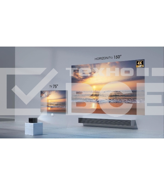 XGIMI Horizon Pro Домашний проектор/технология:DLP/Разрешение:4K/2200Лм/MediaTek MT9612/2GB/32GB/Wi-Fi, Bluetooth/AndroidTV/HDR10/0.76-7.66м/HarmanKardon/Вес:2.9кг/Черный XK03H