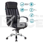 Кресло руководителя Бюрократ T-9922SL/BLACK черный, кожа, крестовина хром, фото2