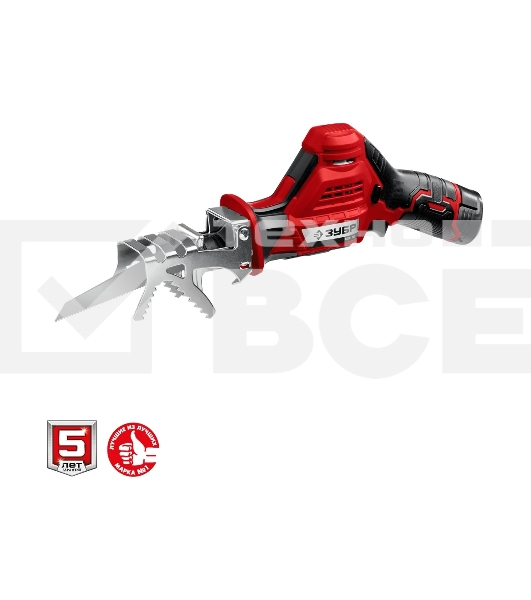 Пила сабельная Зубр 12В, 2 АКБ (2Ач), в коробке, СПЛ-125-22